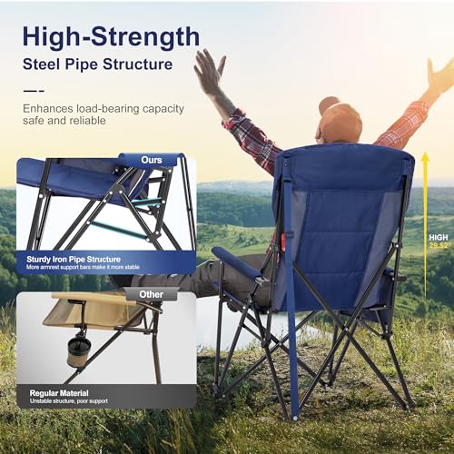 Oversized Camping Chairs High Back Lawn Chair 2 Pack (2 Count)