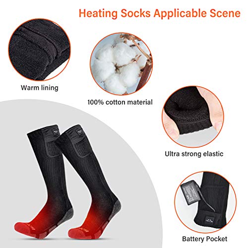 Heated Socks Upgraded 7.4V Rechargeable Battery Electric Socks for Men Women