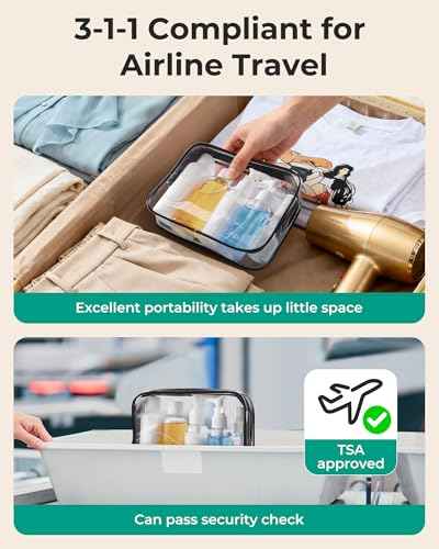 Clear Toiletry Bag with Refillable Travel Bottles Set