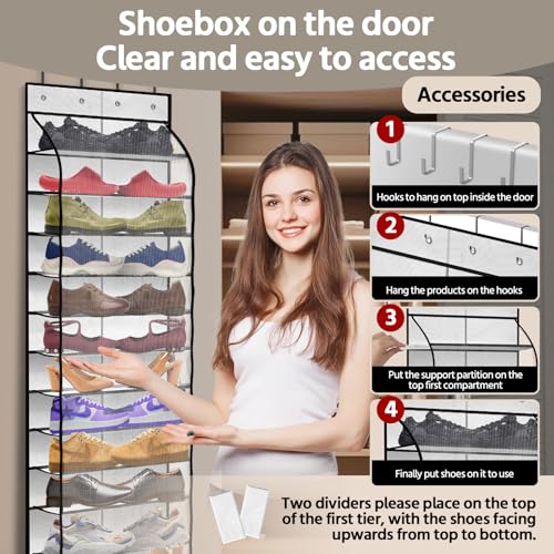 12 Pocket Over the Door Shoe Organizer