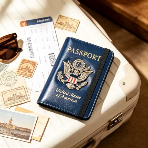 Premium Passport Holder for Travel RFID Blocking Passport Cover Slim