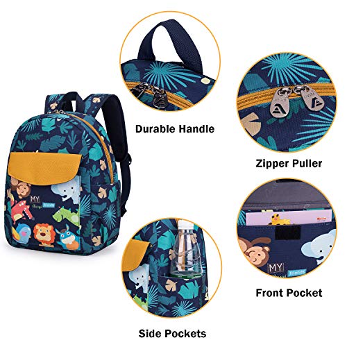 Cute Zoo Little 2d Backpack Kid Backpacks for Girls and Boys Toddler Backpack Waterproof Preschool Safety Harness Leash