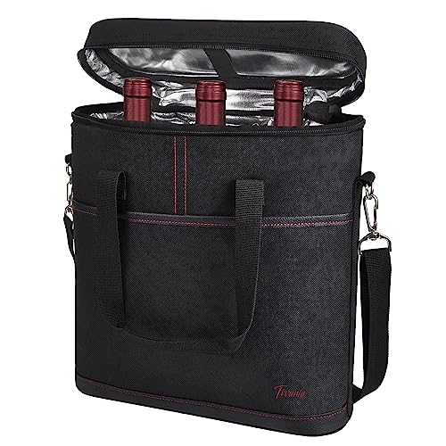 3 Bottle Wine Cooler Bag Carrier for Travel