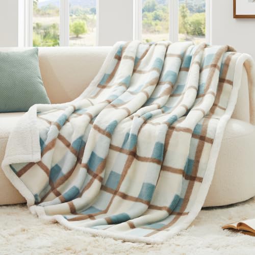 Super Soft Faux Rabbit Fur Sherpa Fleece Throw Blanket