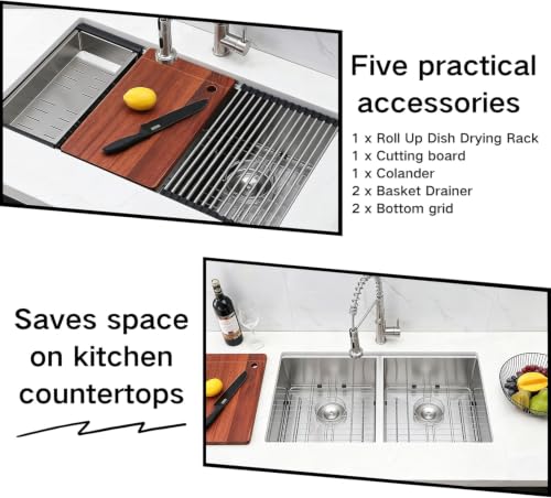 33 Inch Double Bowl Undermount Kitchen Sink