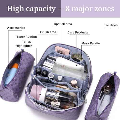 Travel Makeup Bag Cosmetic Bags for Women (3 Count)