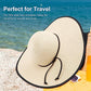 Women Twine Wide Brim Straw Hats Big Floppy Summer Hat Foldable Roll up Cap Beach Sun Hat UPF 50+