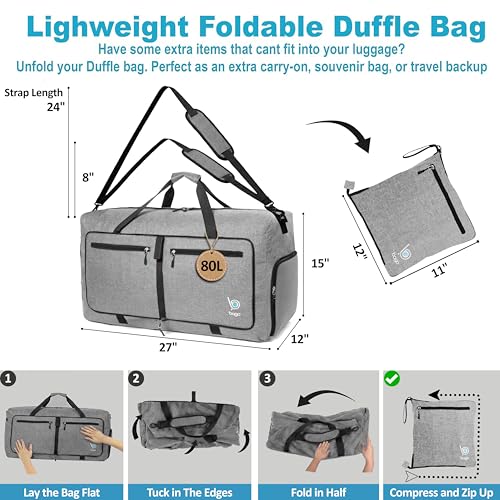 Travel Duffle Bag for Women & Men. Duffel Bag for Traveling & Camping