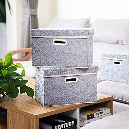 Foldable Storage Bins with Lids [5 (5 Count)