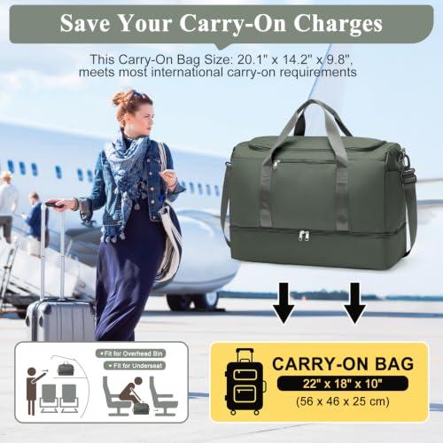 Travel Duffle Bag with Shoes Compartment