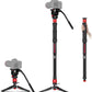 IFOOTAGE Cobra 3 Strike Monopod with Feet,Portable Travel Monopod for Camera A150S Ⅲ with Pan Tilt Head K5S,Pedal Design Base,One-Click to Extend Height 59"/150cm,Payload 11lbs/5KG