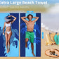 Microfiber Beach Towel Oversized 71x32 Multiple with Bag 4 Pack Bulk (4 Count)