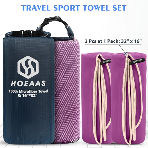 2 Pack Microfiber Camping Towels (2 Count)