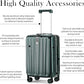 20 Inch Carry On Luggage Aluminum Frame Front Opening Rolling Suitcase PC Hard Sided Luggage with Spinner Wheels Travel Luggage for Woman Men Gifts