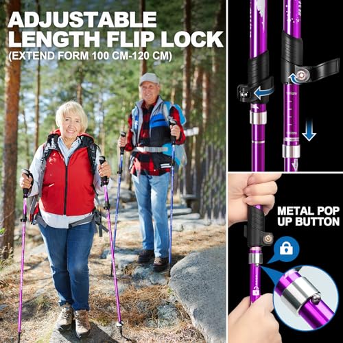Hiking Poles 7075 Aluminum Tri (2 Count)