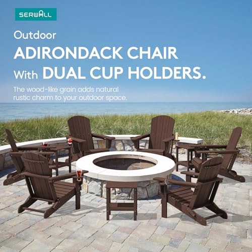 Outdoor Adirondack Chairs with 2 Cup Holders