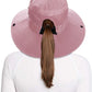 Rosoz Ponytail Sun Bucket Hats for Women UV Protection Foldable Mesh Wide Brim Hiking Beach Fishing Summer Safari