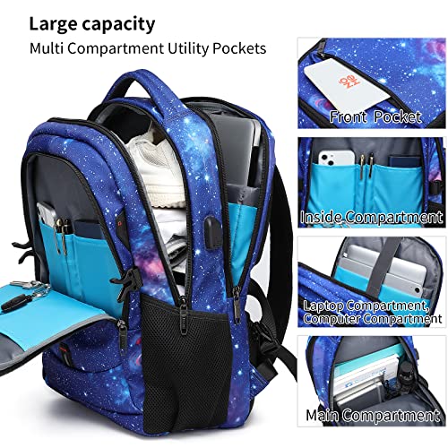 17 Inch Travel Laptop Backpack Water Resistant College Backpack for Men Laptop Bag with USB Charging Port