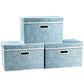 Collapsible Storage Cubes with Lids Fabric Decorative Storage Bins Boxes Organizer Containers Baskets with Cover Handles for Bedroom Closet Living Room 14.9x9.8x9.8 Inch 3 Pack (3 Count)