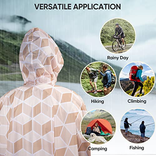 Hooded Rain Poncho for Adult with Pocket