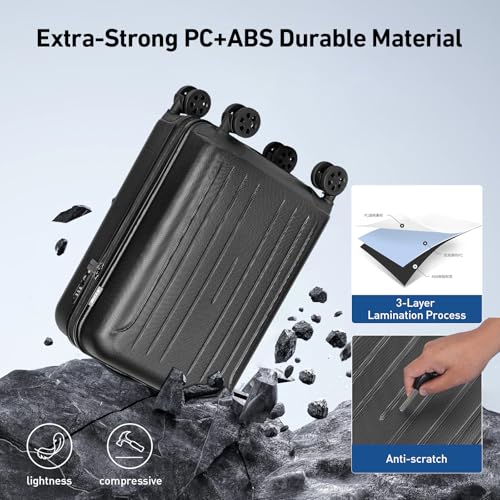 Carry on luggage 22x14x9 Airline Approved Hardshell Suitcase