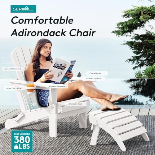 Outdoor Adirondack Chair Set of 2 with Cup Holders (2 Count)