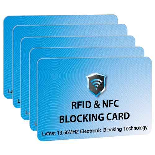 5 Pack RFID Blocking Card for Credit Debit ID Card (5 Count)