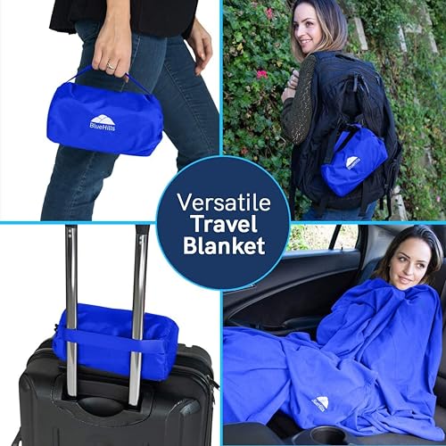 Ultra Compact Travel Blanket Pillow Soft Airplane