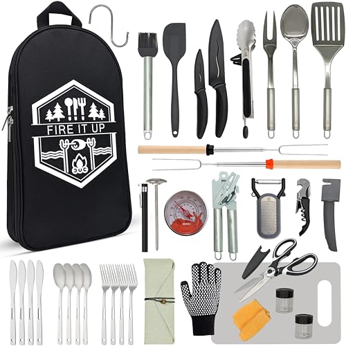 Grilling and Camping Cooking Utensils Set for The Outdoors BBQ (35 Count)