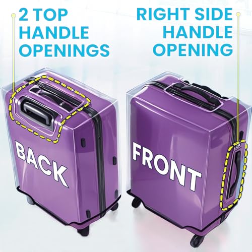 24 Inch Clear Luggage Cover for Suitcase Thickened PVC Waterproof