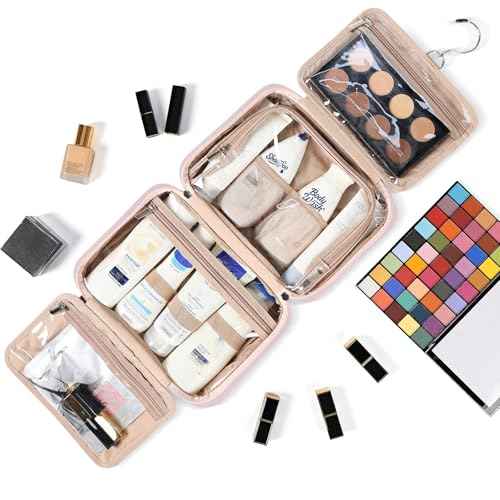 Travel Toiletry Bag for Women Hanging Organizer Makeup Case Pockets