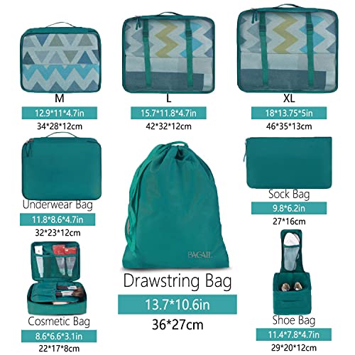8 Set Packing Cubes Luggage Packing Organizers for Travel Accessories