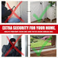 3-in-1 Door Security Bar, Security Door Stoppers & Door Barricade – Heavy Duty Adjustable Iron Security Lock Bar for Home Defense, Apartment & Travel Safety (1 Pack - Chrome)