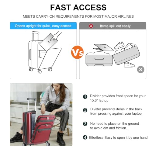 Carry On Luggage 22x14x9 Airline Approved 20 Inch Suitcases