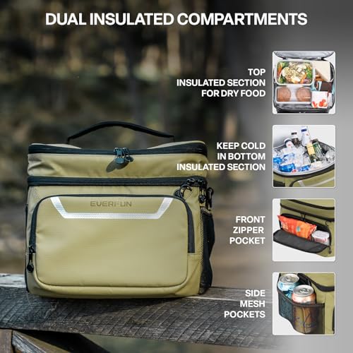 Small Cooler Bag 24 Can Insulated Lunch Box Double Deck Soft Leak (24 Count)