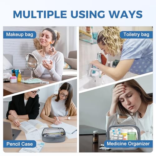 TSA Approved Toiletry Bag Clear Quart Size Travel Bags Makeup Bag (3 Count)