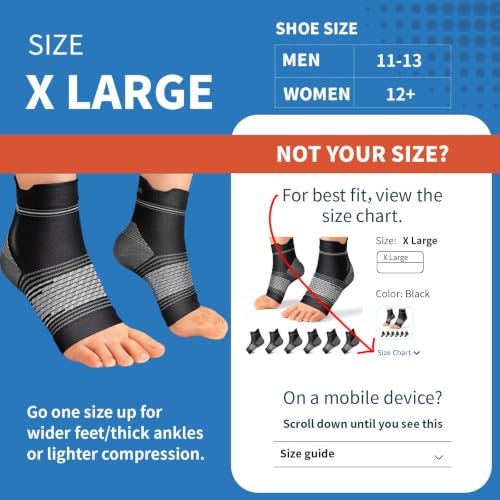 6 Pairs Compression Socks with Arch Support for Plantar Fasciitis (6 Count)