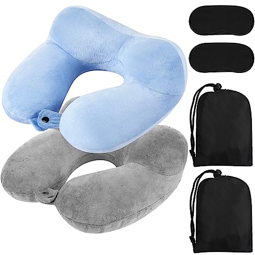 2 Inflatable Neck Pillow Airplane Travel (2 Count)