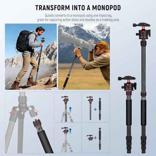 Basics Carbon Fiber Travel Tripod Monopod