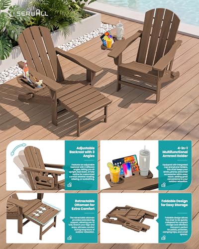 Folding Adjustable Adirondack Chair with Footrest