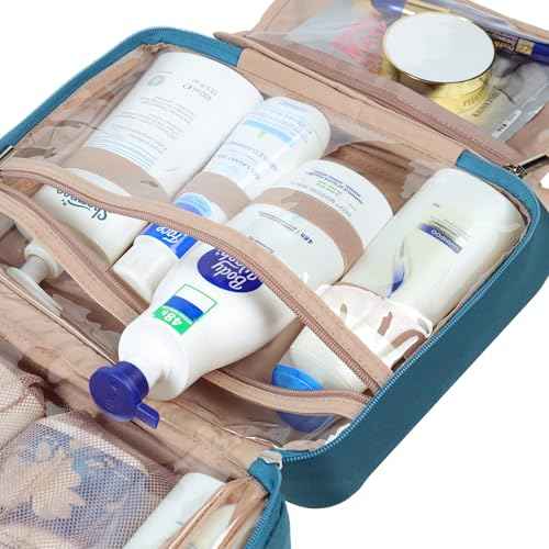 Travel Toiletry Bag for Women Hanging Organizer Makeup Case Pockets