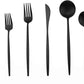 Gugrida 20-Piece 18/10 Stainless Steel Flatware Silverware, Luxury Dinnerware Set Travel Cutlery Tableware Include Knife Fork Spoon Service for 4,Healthy & Eco-Friendly Dishwasher Safe (Black Matte)