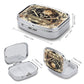 Metal 2 Compartment Pill Organizer Travel Friendly Portable Compact Pill Box Cute Pill Case to Hold Vitamins