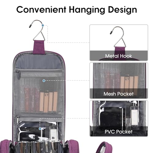 Large Hanging Toiletry Bag for Women Travel Makeup Bag Organizer Toiletries Bag Dry Wet Separation