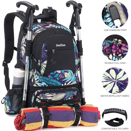 Nerlion 40L Hiking Backpack Travel Backpack for Men Women Camping Waterproof Outdoor Hiking Daypack Lightweight Backpack