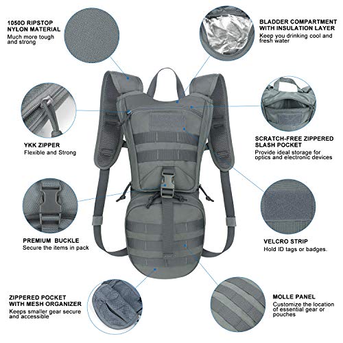 Tactical Hydration Backpack with 3L Water Bladder