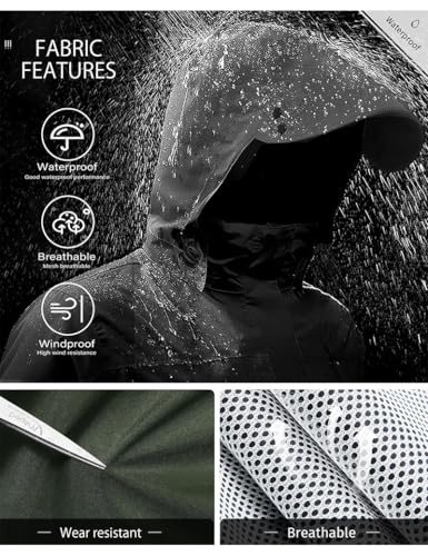Rain Suit Waterproof Breathable Lightweight 2 (2 Count)