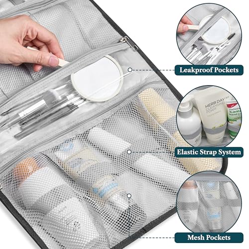 Hanging Toiletry Bag for Women Men Foldable Travel Organizer