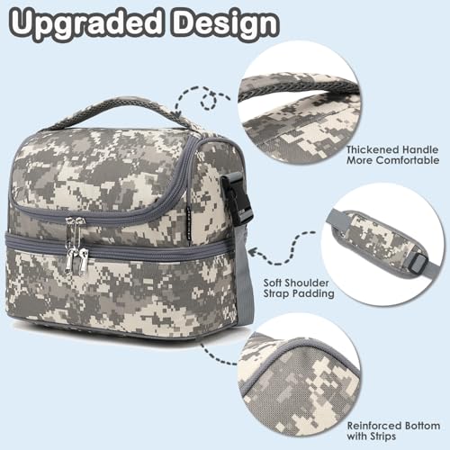 Kids Double Decker Cooler Insulated Lunch Bag Large Tote for Boys