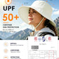 Water Resistant UPF 50+ Sun Bucket Hat Packable Brimmed for Women Men White